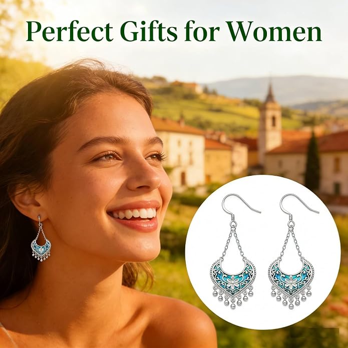 Chandelier Earrings Chandelier Dangle Drop Earrings Abalone Shell Flower Jewelry Floral Lover Gift for Women Mom