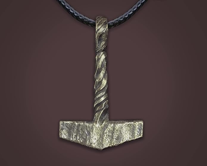 Baldur Jewelry - Thors Hammer Necklace Pendant Mjölnir - Viking Norse Thor Hammer Pendant Viking Jewelry - Thor Necklace - Thor Gifts for Men - Viking Necklace for Men