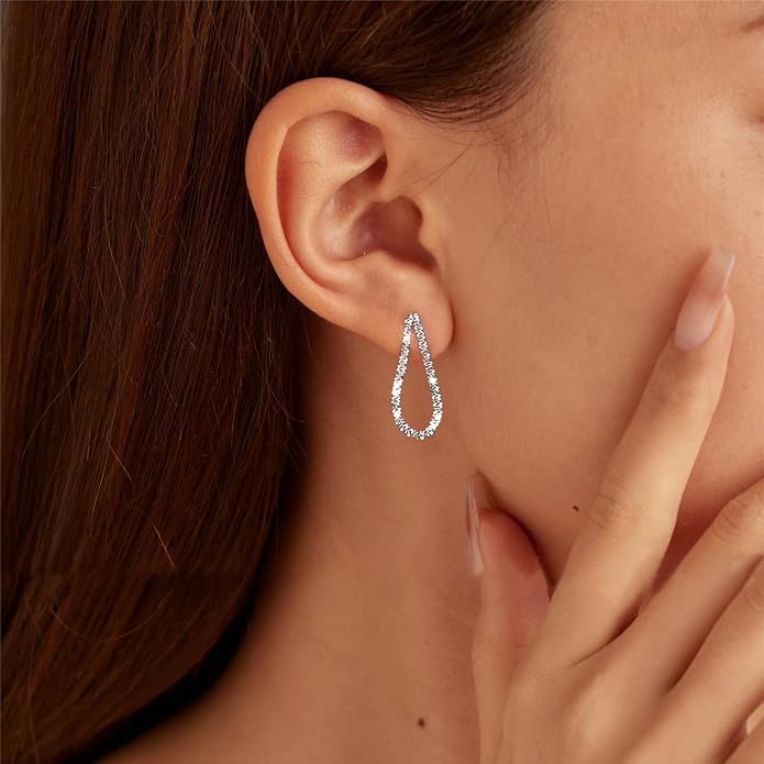 925 Sterling Silver Tassel Chain Dangle Earrings for Women Sparkling Long Fringe Dangle Drop Earrings Bling Line Minimalist Wedding Studs Earring Jewelry Birthday Christmas Gifts for Her