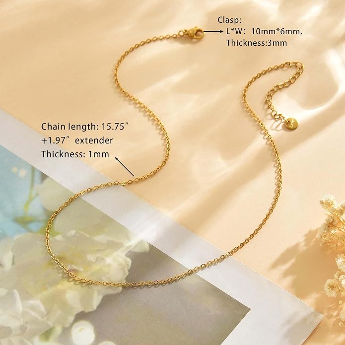 Gold Chain Necklace for Women Dainty Simple Satellite Beaded Twisted Chain Choker Necklace Everyday Jewelry Christmas Gifts