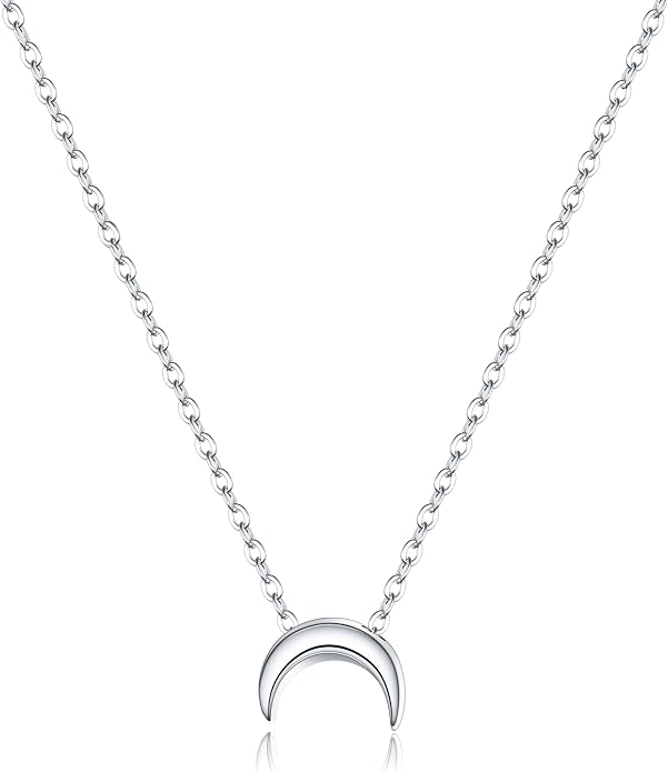 EVER FAITH Jewelry Gift 925 Sterling Silver Tiny Triangle Moon Star Dainty Heart Pendant Choker Necklace for Women