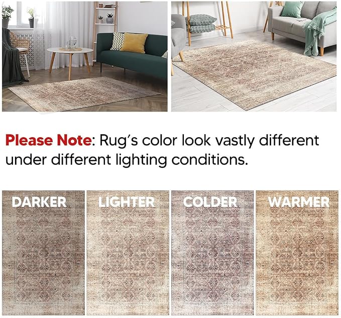 Keen Home Design 24"x36" Rug - Machine Washable Entry Rug with Non-Slip Backing, Ideal for Enteryway, Kitchen, Bathroom, Laundry Room - Vintage, Easy Clean, Durable, Low Pile - (2' x 3')