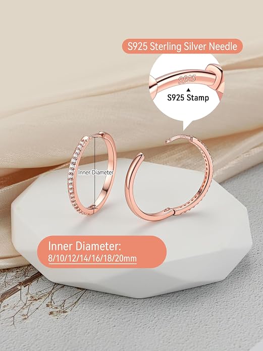 FaithHeart 925 Sterling Silver Post Huggie Hoop Earrings for Women, Silver Small Hoop Earring, Hypoallergenic Cartilage Earrings for Women