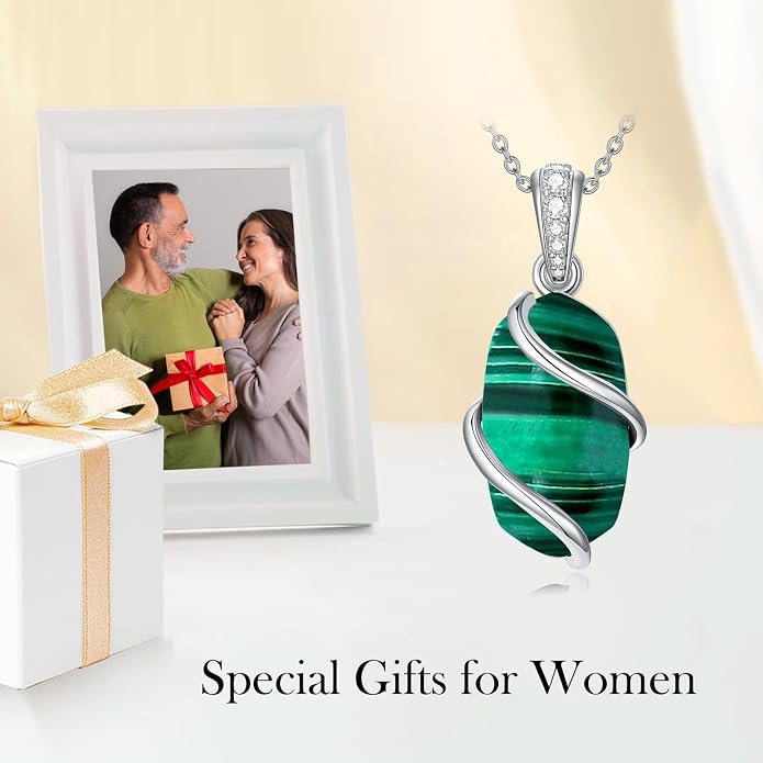 HPQQ Necklace for Women 925 Sterling Silver Dainty Gemstone Pendant Fine Jewelry Birthday Mothers Day Gifts for Mom Wife Her