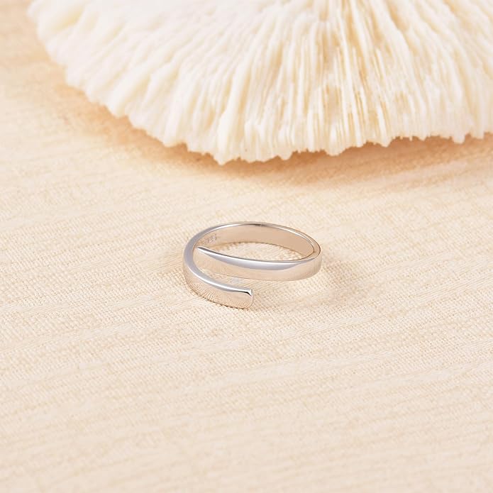 BEILIN 925 Sterling Silver Inspirational Jewelry Rings Adjustable Ring Personality Encouragement Gift for Teens Women