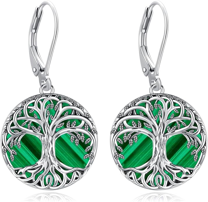 Tree of Life/Cat/Turtle/Butterfly/Flower/Celtic/Turquoise/Moonstone Dangle Earrings for Women Sterling Silver Cute Animals Drop Earrings Jewelry Gifts