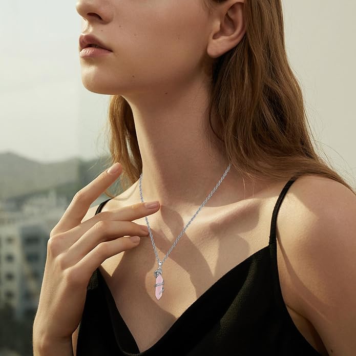 Crystal Necklace 925 Sterling Silver Rose/Sunflower Necklace for Women Jewelry Gifts for Women