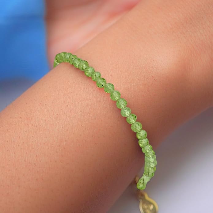 Faceted Bracelet for Women, Certified 925 Sterling Silver with 18K Gold Vermeil Healing Crystal Bracelets for Women - Crystals and Healing Stone Bracelet Women Jewelry for Gift