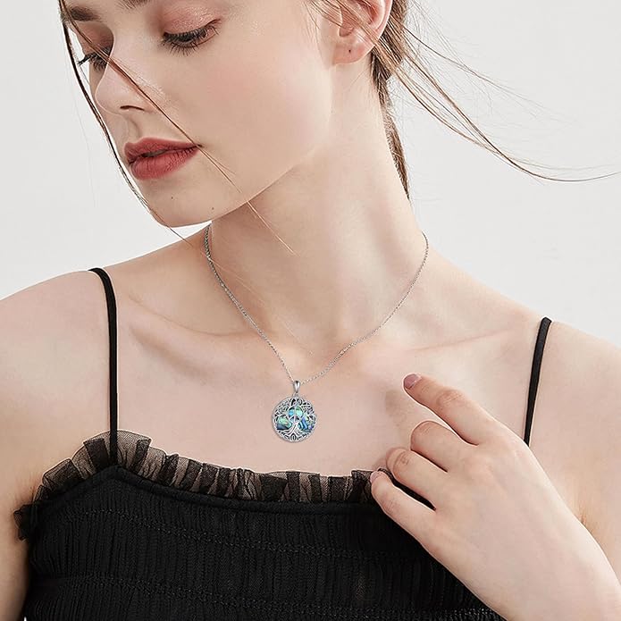 YFN Tree of Life Necklace Sterling Silver Celtic Knot Tree Pendant Jewelry Gifts for Women Men