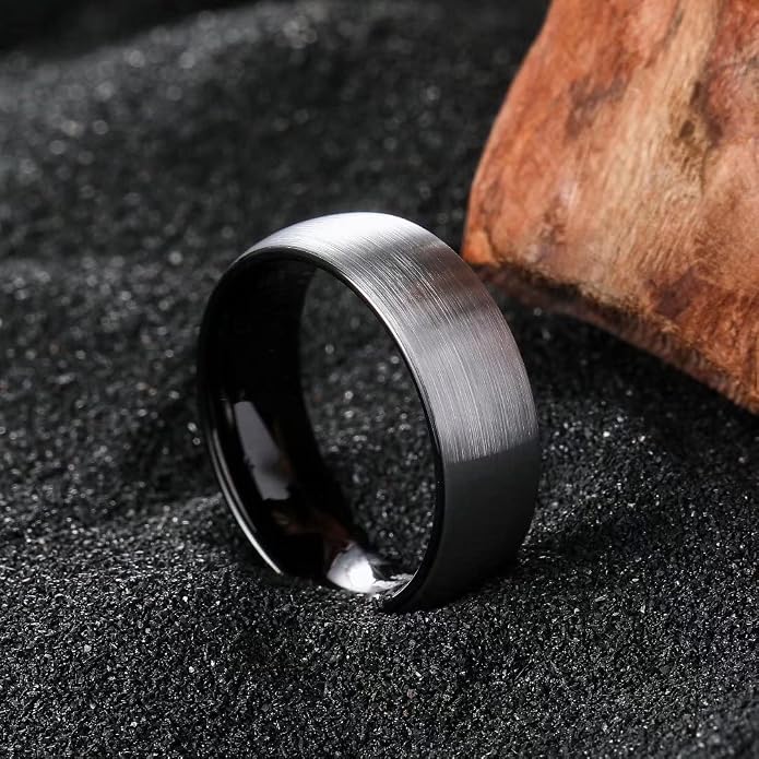 King Will Titanium Wedding Band for Men Women-Sliver/Black/Gold Plated Pure Titanium Wedding Ring, 3-9mm Widths Available Brushed Matte Design Comfort Fit Size 4-16