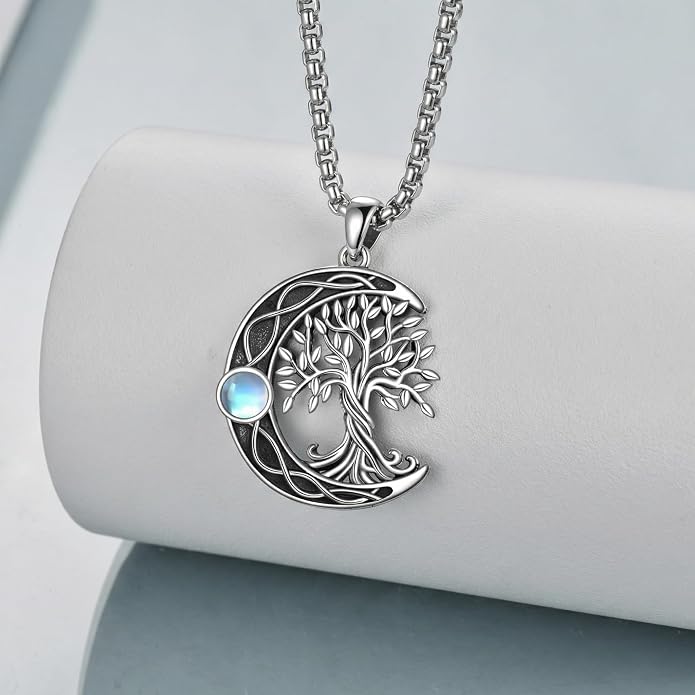 ONEFINITY Tree of Life Necklace 925 Sterling Silver Abalone Shell Celtic Knot Pendant Necklace for Women Jewelry