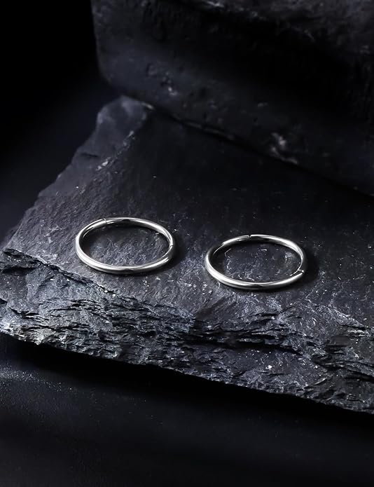 20G 18G 16G 14G 12G 10G 8G 6G 4G 2G Nose Rings Hoops Astm F136 Titanium Clicker Septum Lip Ring Tragus Helix Daith Rook Conch Snug Cartilage Lobe Earrings Hoop Piercing Jewelry For Women Men