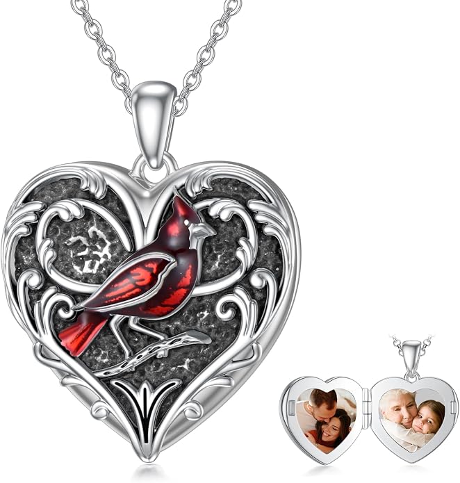 SOULMEET Personalized Silver Locket Necklace That Holds Pictures Photo Keep Someone Near to You, Memorial Custom Lockets Necklaces Letters Engraving for His Her