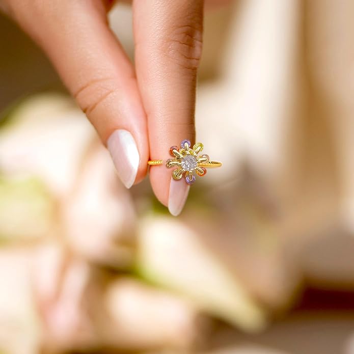 Sunflower Fidget Ring for Women Spinning Rings Adjustable Anxiety Ring for Teens Birthday Gift for Daughter Mom You Are My Sunshine Spinner Rings