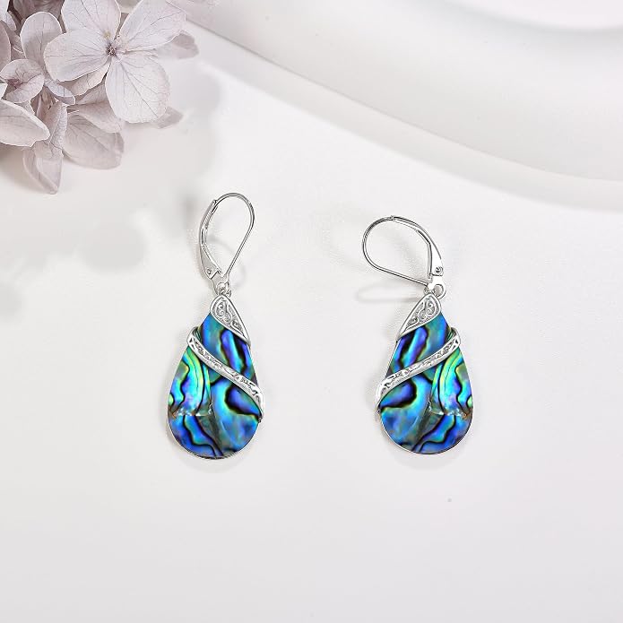 ONEFINITY Filigree Earrings 925 Sterling Silver Filigree/Dandelion/Sunflower/Hummingbird Dangle Drop Earrings Abalone Shell Jewelry Gift for Women