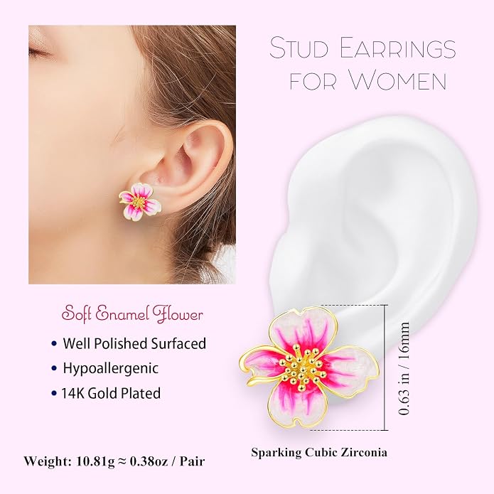 Clip on Earrings Women, 14K Gold Plated Earrings for Sensitive Ears, Fashion Women's Earrings Jewelry Birthday Gift for Wife Grandma Daughter Girls on Christmas Thanksgiving