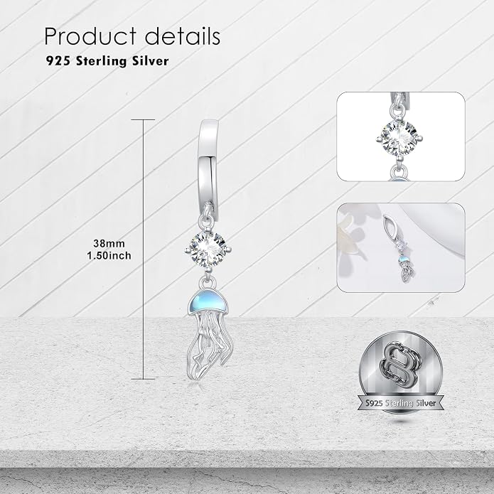 Butterfly Cross Shark Belly Button Ring 925 Sterling Silver Clicker Belly Rings Dangle Navel Ring Hypoallergenic Navel Piercing Belly Piercing Jewelry Gifts for Women