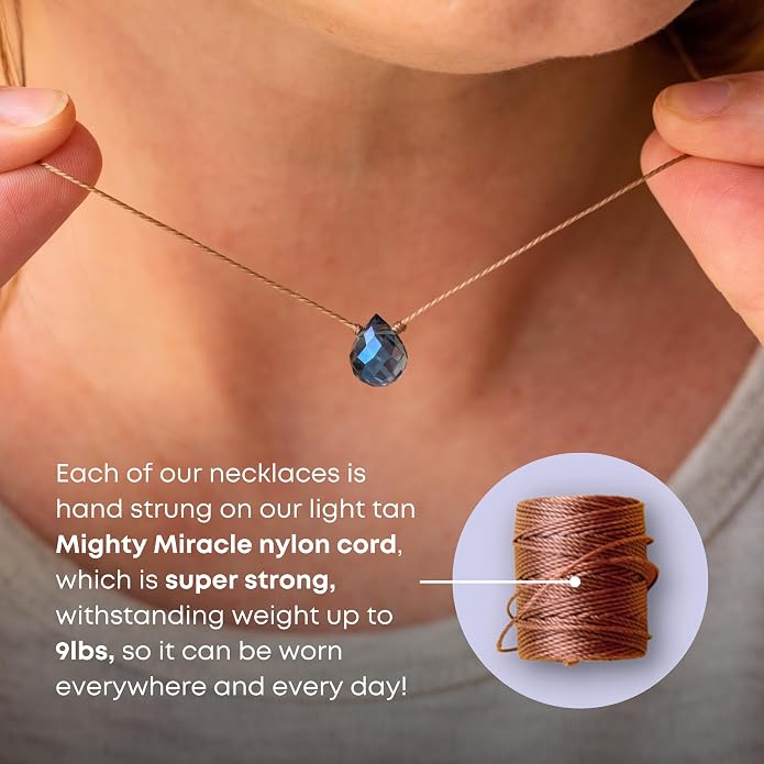 SOULKU Handcrafted Necklace, Empowerment Jewelry With Healing Crystal, Inspirational Jewelry For Women, Mom & Sister Gifts, 2" Extender With Lobster Clasp, 16" Nylon Cord
