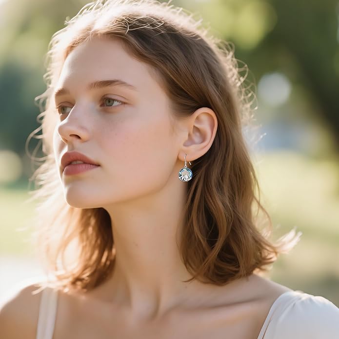 AOBOCO Mustard Seed Earrings for Women Sterling Silver Mountain Cross Earrings Dangle Christian Religion Jewelry Mothers Day Birthday for Mom Wife Friends