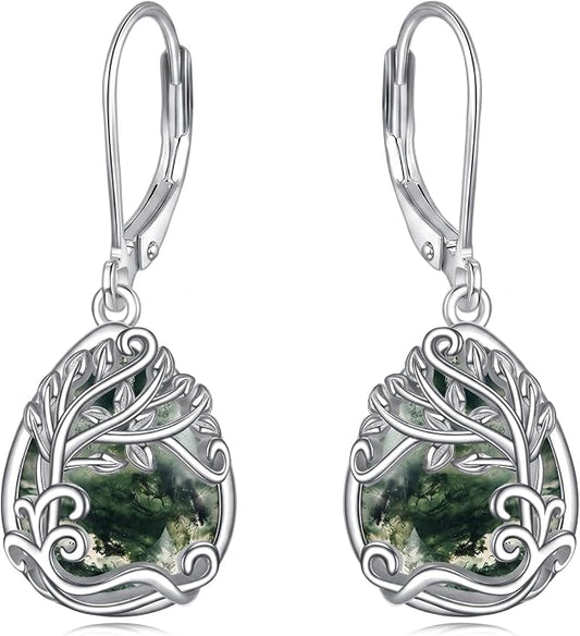 Teardrop Tree of Life/Filigree Earrings for Women Dangle Leverback Earrings Jewelry Gift Anniversary For Her