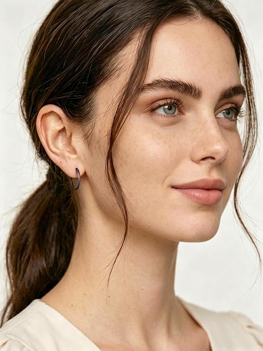 Silvora 14K Gold Plated Huggie Hoop Earrings for Women, Small Sterling Silver Hoops, Hypoallergenic Cartilage Earrings for Sensitive Ears 8/10/12/14/16/18/20MM