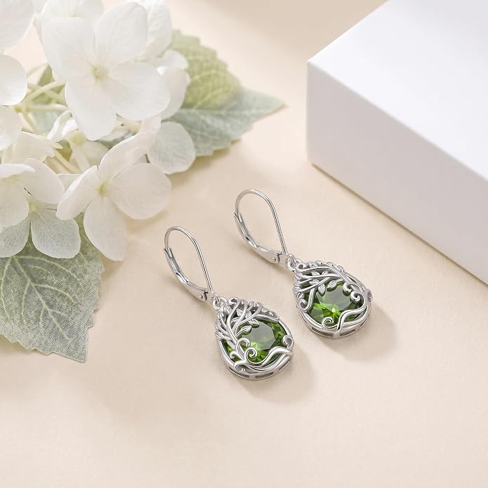Teardrop Tree of Life/Filigree Earrings for Women Dangle Leverback Earrings Jewelry Gift Anniversary For Her