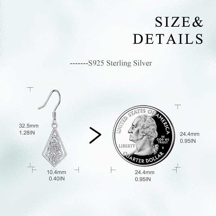 AOBOCO Abalone Shell Earrings for Women 925 Sterling Silver Airplane Celtic Knot Dangle Leverback Earrings Jewelry Mothers Day Birthday Gifts for Mom Friends