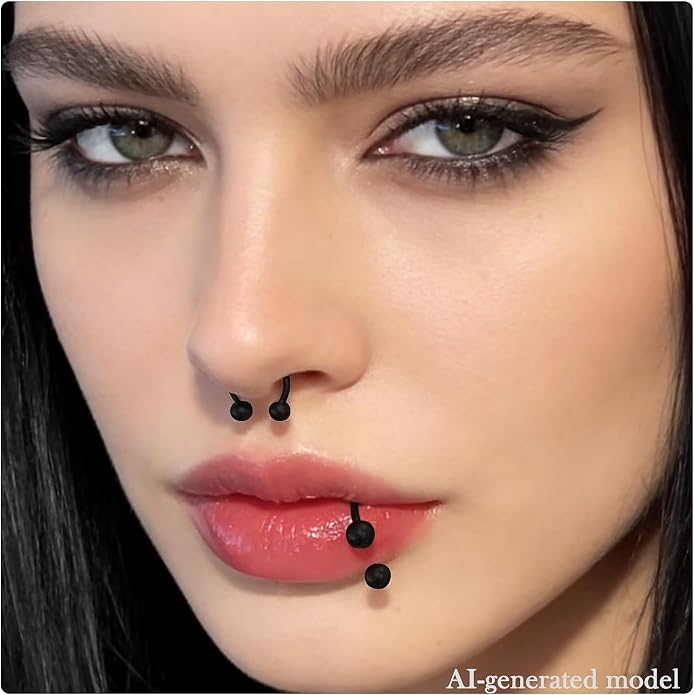 20G-00G Septum Rings Ear Gauges Earrings Stretching Kit 316L Surgical Steel Horseshoe Septum Pa Piercing Jewelry for Women 10mm 12mm 14mm 16mm