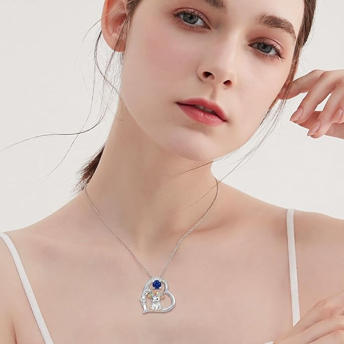 Highland Cow Gifts for Women 925 Sterling Silver Highland Cow Birthstone Necklace Fluffy Cow Jewelry Gifts Birthday Christmas
