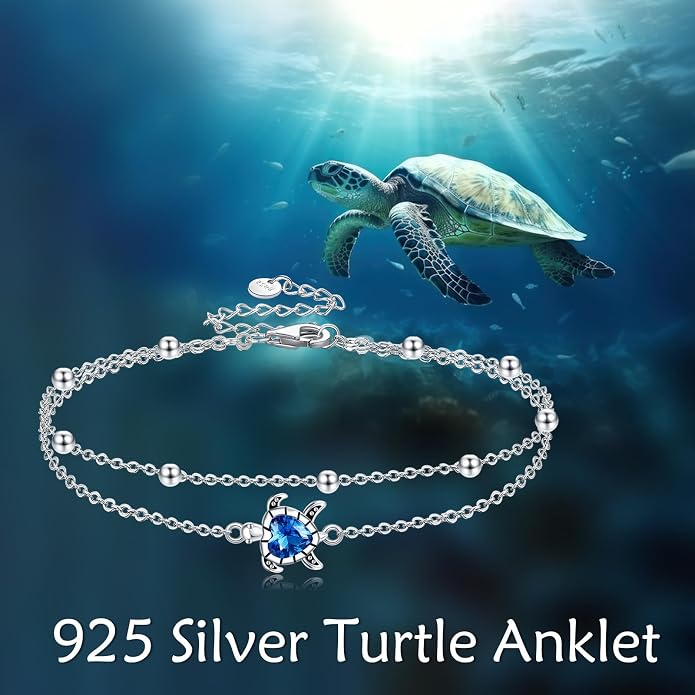 Heart/Starfish/Pineapple/Anchor/Sea Turtle/Butterfly/Celtic/Whale Tail bracelet Anklets for Women 925 Sterling Silver Anklets Jewelry for Women