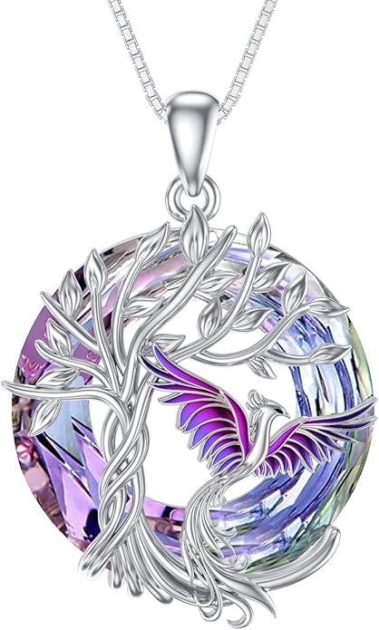 TOUPOP Phoenix Necklace 925 Sterling Silver Crystal Pendant Phoenix Rising Jewelry Women Birthday Mothers Day Gifts for Women