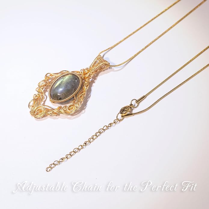 Natural Faceted Labradorite Pendant Necklace – Unique Stone of Magic & Transformation, Iridescent Flash Gemstone Jewelry, Handmade Healing Crystal Gift for Women, Birthday, Anniversary, Spiritual Awakening & Intuition
