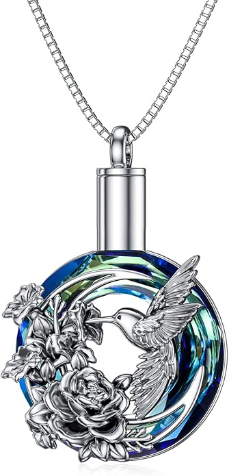 PELOVNY Urn Necklaces for Ashes of Loved Ones 925 Sterling Silver Personalized Heart Locket Urn Necklace Cremation Keepsake Memorial Jewelry Gifts for Women Men