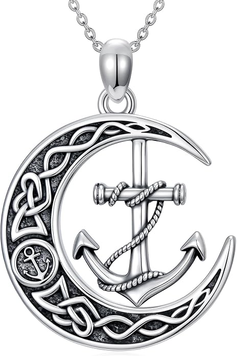 Cross/Pentagram/Tree of Life/Celtic Trinity/Anchor/Thor's Hammer/Sun/Eye of Horus Necklace Moon Pendant Mothers Day Gifts for Women