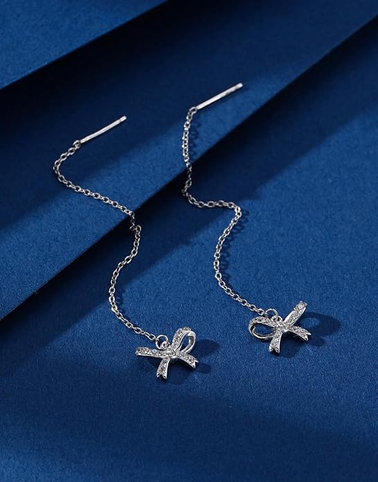 Palpitate Bow Earrings 925 Sterling Silver Women's Earrings Bow Jewelry Birthday Anniversary Christmas