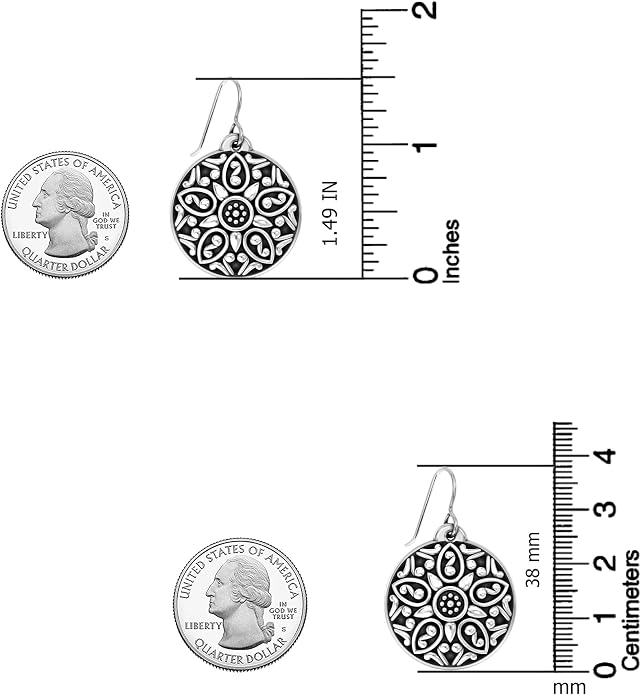 LeCalla 925 Sterling Silver Filigree Dangle Drop Earrings | Lightweight Antique Balinese Teardrop Dangle Drop Earring for Women