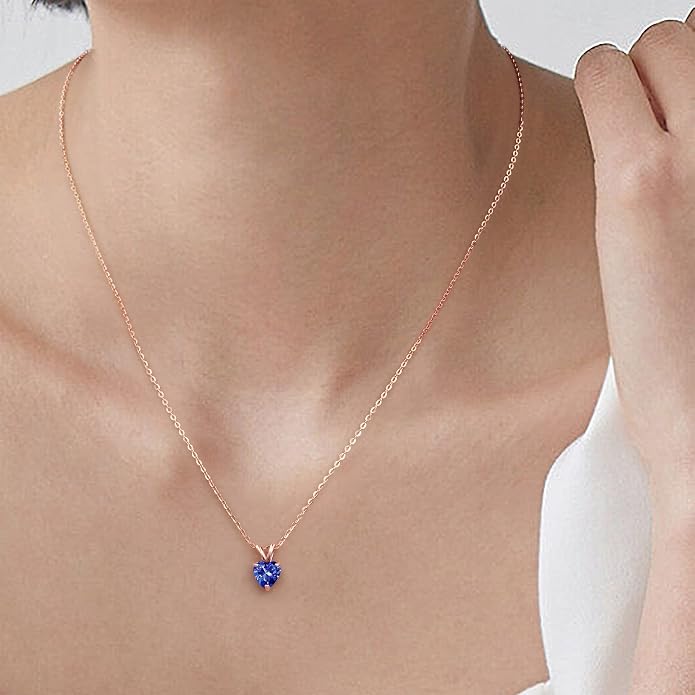SMILEST Dainty Heart Birthstone Necklace for Women, 925 Sterling Silver Necklace Sparkling Heart Pendant, Anniversary Birthday Gifts for Women Mom Wife Daughter Girlfriend Grandma