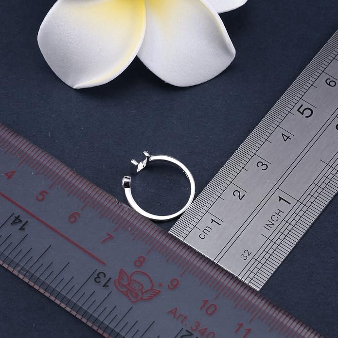 VIKI LYNN 925 Sterling Silver Rings Size 4.5 Adjustable Initial Letter Ring with Cubic Zirconia-Personalized Gifts for Women