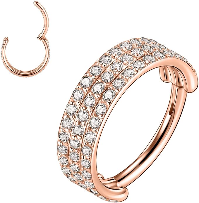 316L Surgical Steel Septum Clicker Ring Nose Ring Hoop Sleeper Hoop Earring Helix Rook Conch Cartilage Daith Tragus Earrings Lobe Nose Piercing Jewelry for Women