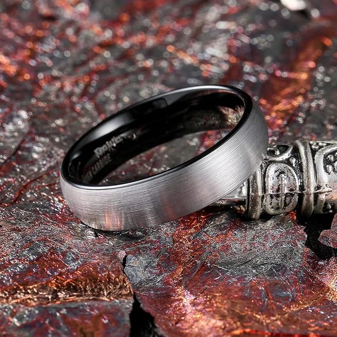 King Will Titanium Wedding Band for Men Women-Sliver/Black/Gold Plated Pure Titanium Wedding Ring, 3-9mm Widths Available Brushed Matte Design Comfort Fit Size 4-16