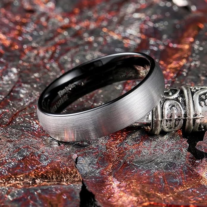 King Will Titanium Wedding Band for Men Women-Sliver/Black/Gold Plated Pure Titanium Wedding Ring, 3-9mm Widths Available Brushed Matte Design Comfort Fit Size 4-16