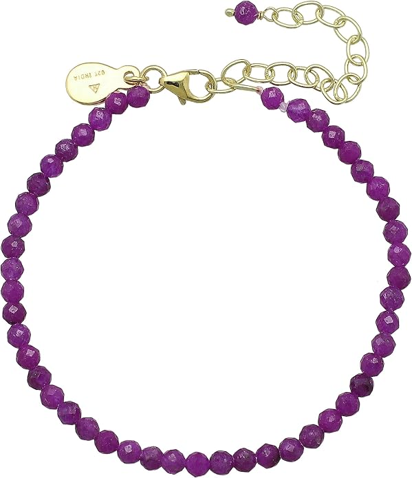 Faceted Bracelet for Women, Certified 925 Sterling Silver with 18K Gold Vermeil Healing Crystal Bracelets for Women - Crystals and Healing Stone Bracelet Women Jewelry for Gift