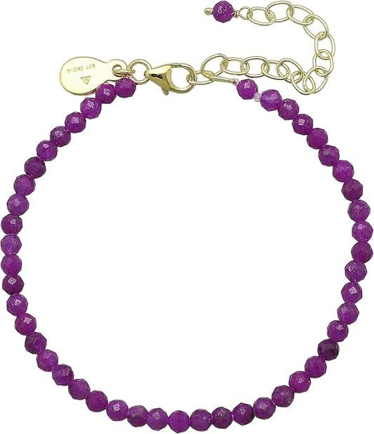 Faceted Bracelet for Women, Certified 925 Sterling Silver with 18K Gold Vermeil Healing Crystal Bracelets for Women - Crystals and Healing Stone Bracelet Women Jewelry for Gift