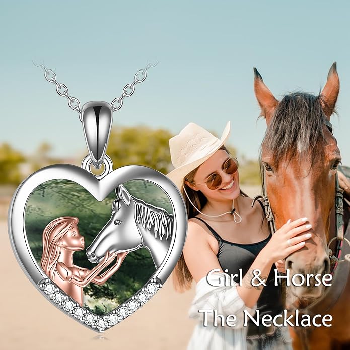 YFN Horse Pendant Necklace Sterling Silver Women with Horse Gift for Women
