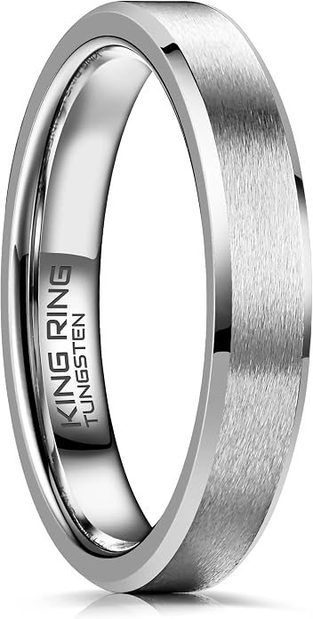 King Ring Tungsten 4/6/8/10mm Rings – Super Polished Matt Finish Tungsten Rings – Designed in USA