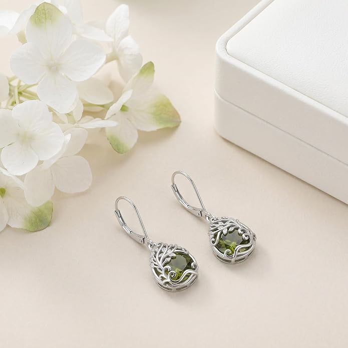 Teardrop Tree of Life/Filigree Earrings for Women Dangle Leverback Earrings Jewelry Gift Anniversary For Her
