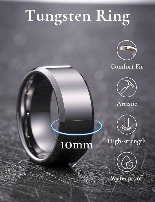 King Will BASIC Men Women 4mm/5mm/6mm/7mm/8mm Titanium Rings Polished Wedding Band Engagement Anniversary Band Comfort Fit