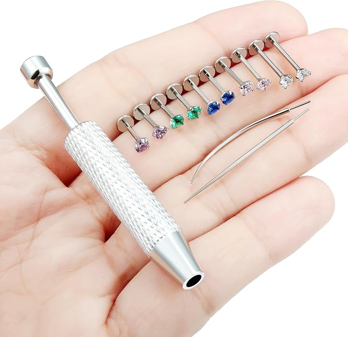 F136 Titanium 20/18/16g Threadless Earrings Nose Rings Lip Medusa Studs 6/7/8/10mm Piercing Jewelry for Women Men