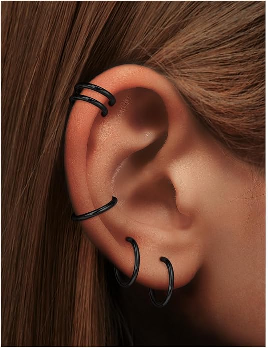 20G 18G 16G 14G 12G 10G 8G 6G Nose Rings Hoops 316l Surgical Steel Clicker Septum Lip Ring Tragus Helix Daith Rook Conch Snug Cartilage Lobe Earrings Hoop Piercing Jewelry For Women Men