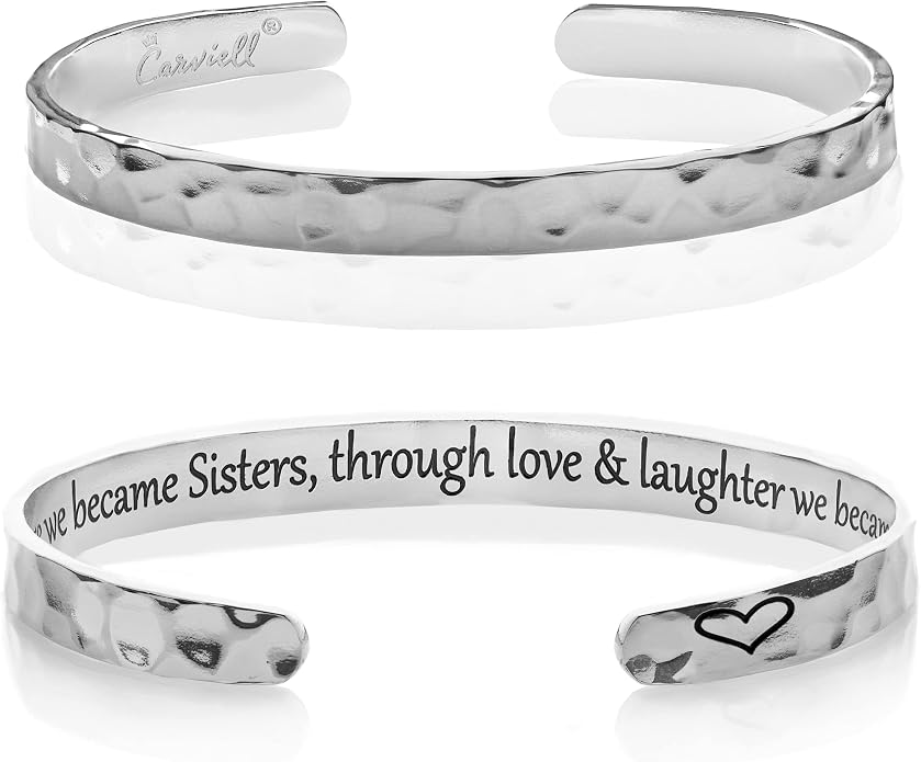 Carviell Bracelet - Gifts for Women – Inspirational, Friendship, Love, Mom, Daughter, Sister, Christian, Graduation, Memorial & Wedding Gifts – 100+ Phrases – Stainless Steel, Gift-Ready